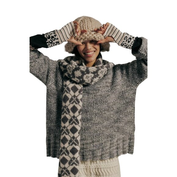 Free People Sweaters - Free People Cotton Candy Pullover in Shades Of Grey Combo -size M - New